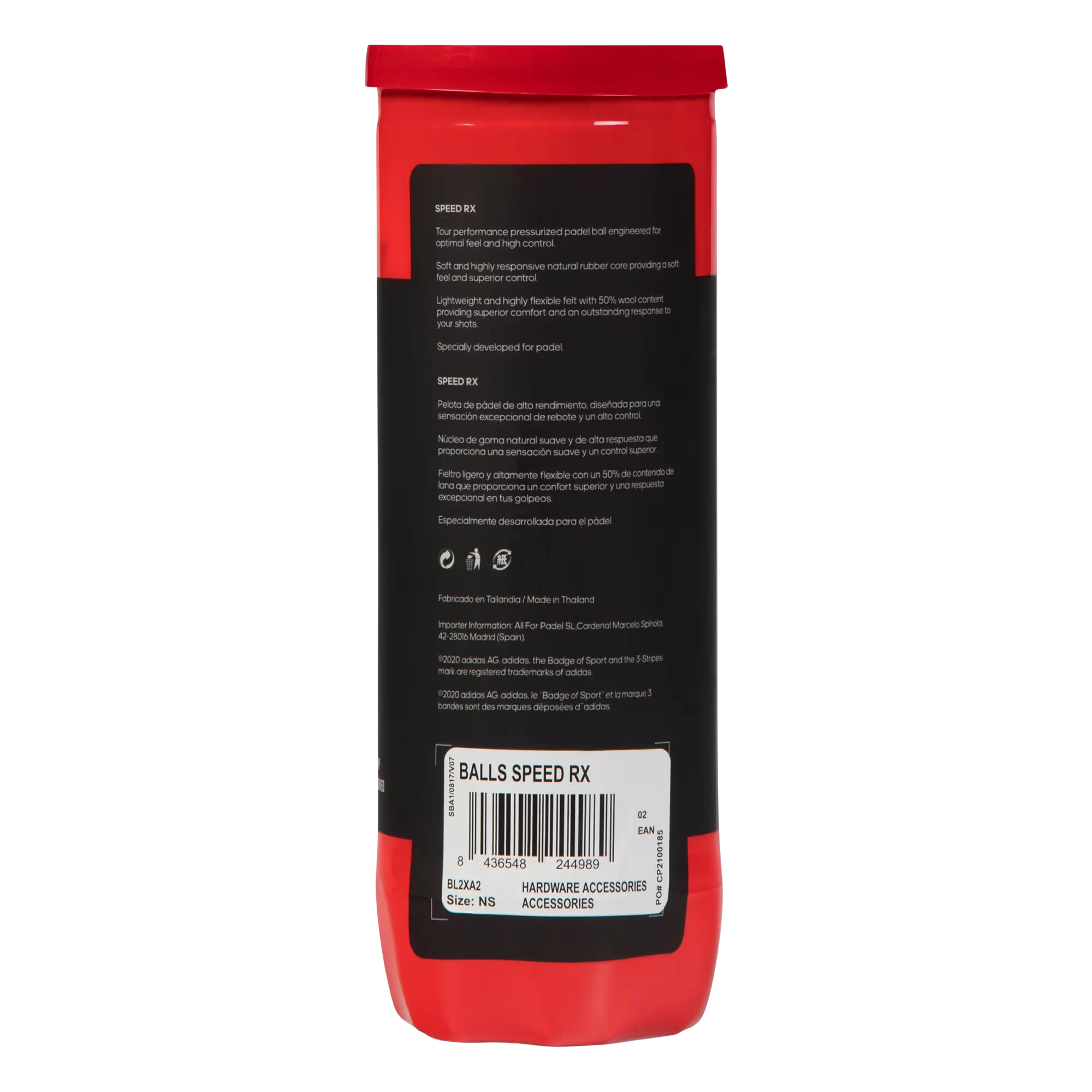 Adidas Speed RX Padel Balls (1 Tube)
